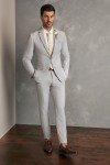 HISDERN Skinny Satin Ties for Men - Champagne