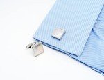 Jonwo Square Mother of Pearl Cufflinks & Tie Clip