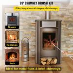 VEVOR 26FT Chimney Sweep Tool Kit with Brush