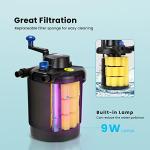 VIVOHOME Pond Filter with 9-Watt Light