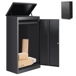 Extra Large Black Parcel Drop Box with Lock