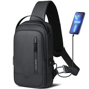 Lightweight Water-Resistant Sling Bag with USB Port