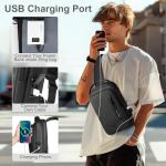 Lightweight Water-Resistant Sling Bag with USB Port