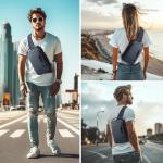 Lightweight Water-Resistant Sling Bag with USB Port