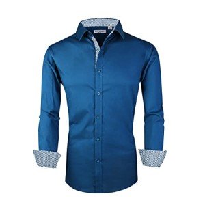 Alex Vando Men's Stretch Regular Fit Dress Shirt