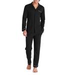 David Archy Men's Cotton Pajama Set with Pockets