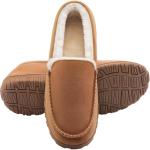 Men's Plush Moccasin Slippers with Hard Sole