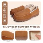 Men's Plush Moccasin Slippers with Hard Sole