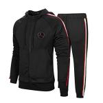 Men's Black Full Zip Athletic Tracksuit