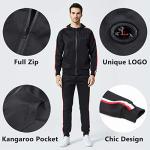 Men's Black Full Zip Athletic Tracksuit
