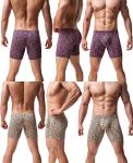 NEIKU Men's Long Leg Boxer Briefs with Pouch