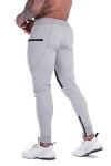 Slim Fit Light Grey Joggers with Zipper Pockets