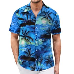 Men's Short Sleeve Tropical Hawaiian Shirt