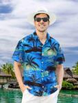 Men's Short Sleeve Tropical Hawaiian Shirt