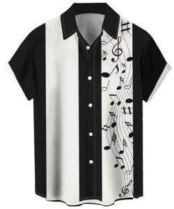 Men's Retro 1950s Bowling Shirt - Short Sleeve