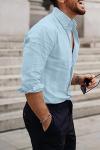 Stylish Cotton Linen Button-Down Shirt