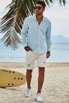 Stylish Cotton Linen Button-Down Shirt