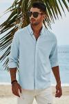 Stylish Cotton Linen Button-Down Shirt