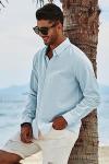 Stylish Cotton Linen Button-Down Shirt