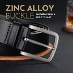 Buffway Men's 1.5" Leather Belt - Black