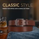 Buffway Men's 1.5" Brown Leather Belt