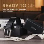 Buffway Men's 1.5" Leather Belt - Black