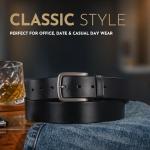 Buffway Men's 1.5" Leather Belt - Black