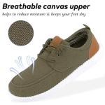 ASITVO Men's Army Green Canvas Slip-On Loafers