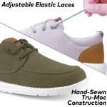 ASITVO Men's Army Green Canvas Slip-On Loafers