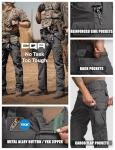 CQR Men's Tactical Water-Resistant Cargo Pants