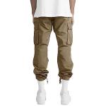 Men's Casual Cargo Joggers in Beige and Grey