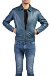 Jild Classic Polo Collar Leather Jacket for Men