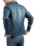 Jild Classic Polo Collar Leather Jacket for Men
