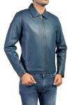 Jild Classic Polo Collar Leather Jacket for Men
