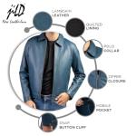 Jild Classic Polo Collar Leather Jacket for Men