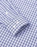 Men's Blue Plaid Button-Down Dress Shirt