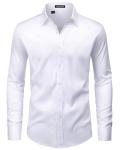 White Long Sleeve Dress Shirt for Men
