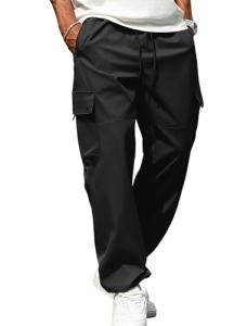 ZAFUL Men's Black Drawstring Cargo Joggers