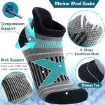 EBMORE Men's Merino Wool Hiking Socks - 6 Pairs