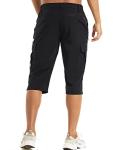 Men's Black 3/4 Cargo Shorts with 5 Pockets