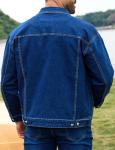 Men’s Unlined Denim Trucker Jacket in Blue