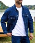 Men’s Unlined Denim Trucker Jacket in Blue