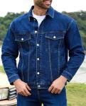 Men’s Unlined Denim Trucker Jacket in Blue