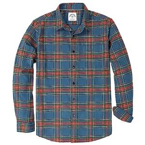 Dubinik® Men's Casual Plaid Flannel Shirt with Pockets - Sundays