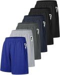 6 Pack Men's Quick-Dry Athletic Shorts with Pockets