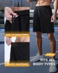 6 Pack Men's Quick-Dry Athletic Shorts with Pockets