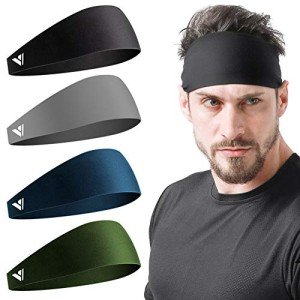 Men's Running Headbands Sweatbands - 4 Pack
