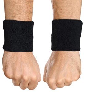 Tough Headwear Sports Wristbands - Black Cotton Blend