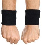 Tough Headwear Sports Wristbands - Black Cotton Blend