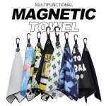Aliennana Magnetic Golf Towel with Clip and Waffle Design